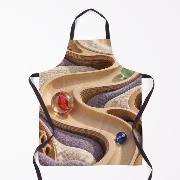 Item preview, Wooden Marble Run with Glass Marbles – Pastel Abstract Kinetic Art Print designed and sold by Kaleidoscope Print.
