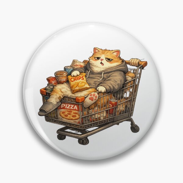 Item preview, Tired Cat In Grocery Cart With Snacks designed and sold by UvooArt.