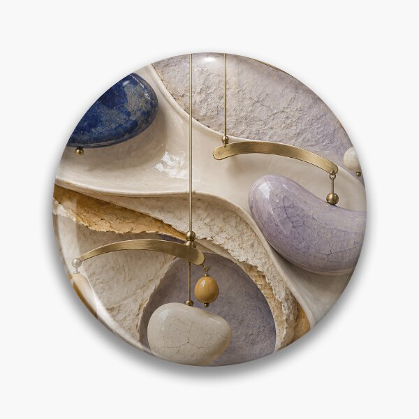 Item preview, Celestial Stone Mobile – Luxury Abstract Ceramic and Gold Art Print designed and sold by Kaleidoscope Print.