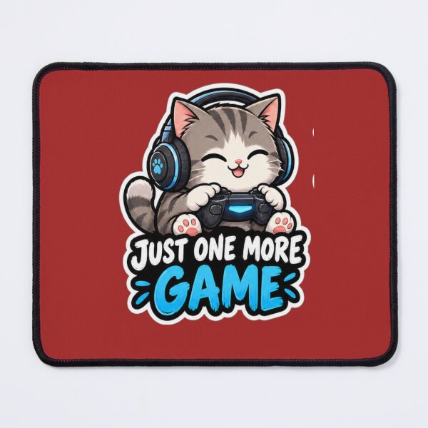 Item preview, Funny Gamer Cat Just One More Game Gaming Gift designed and sold by Artbysarmina.