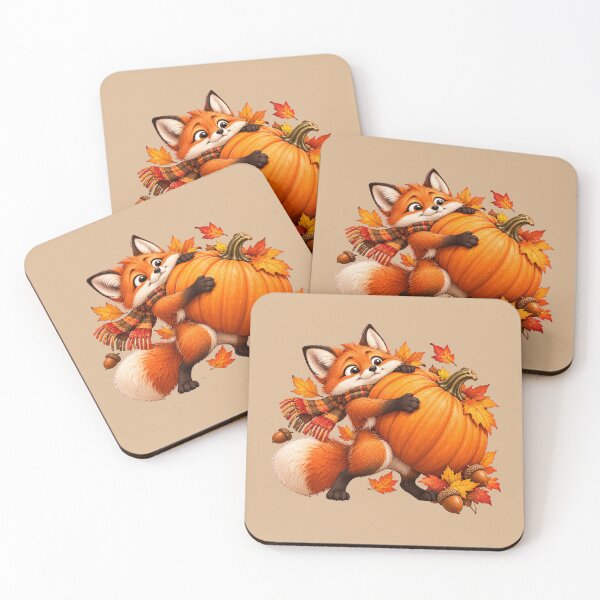 Item preview, Cozy Fox Hugging a Pumpkin in Autumn designed and sold by Safe Haven Pets.