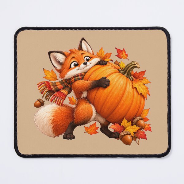 Item preview, Cozy Fox Hugging a Pumpkin in Autumn designed and sold by Safe Haven Pets.