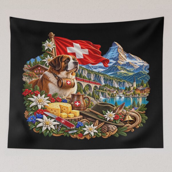 Item preview, Swiss Alpine Heritage – St. Bernard & Swiss Knife designed and sold by TroviTutto.