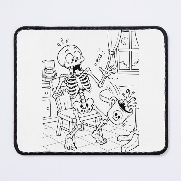Item preview, Skeleton Coffee Spill Funny Morning Disaster designed and sold by ComedyInkFactor.