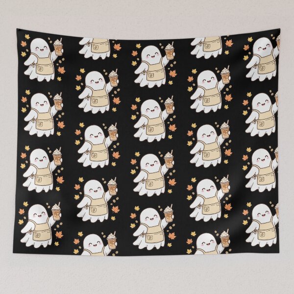 Item preview, Cute Ghost Barista Iced Pumpkin Spice Latte - Autumn designed and sold by Aisha Reda.