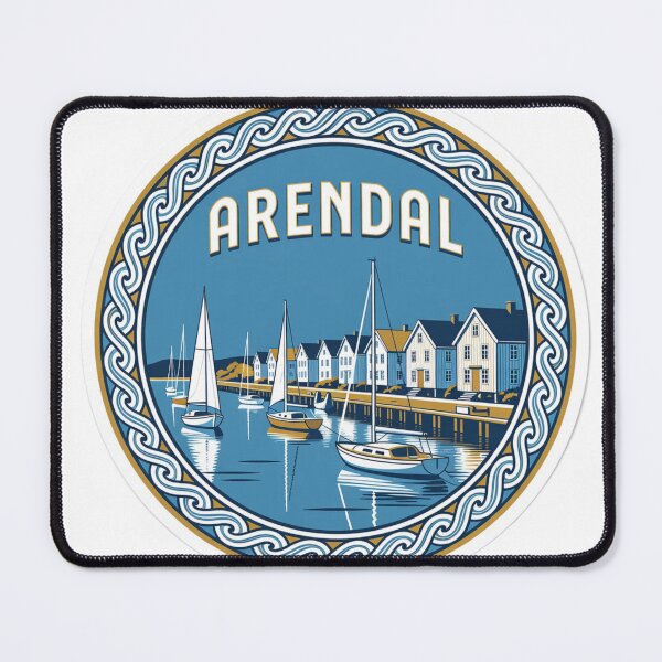 Item preview, Arendal Harbor Norway Sticker designed and sold by Imaginarium of Chaos falcon88 .