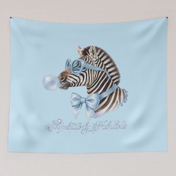 Item preview, Stripesitively Fabulous Blue Zebra - Cute Coquette Zebra designed and sold by Vibe-Vary.