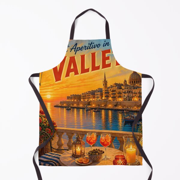 Item preview, Valletta Malta, Sunset Aperitivo - Scenic Travel Poster designed and sold by LSVart.