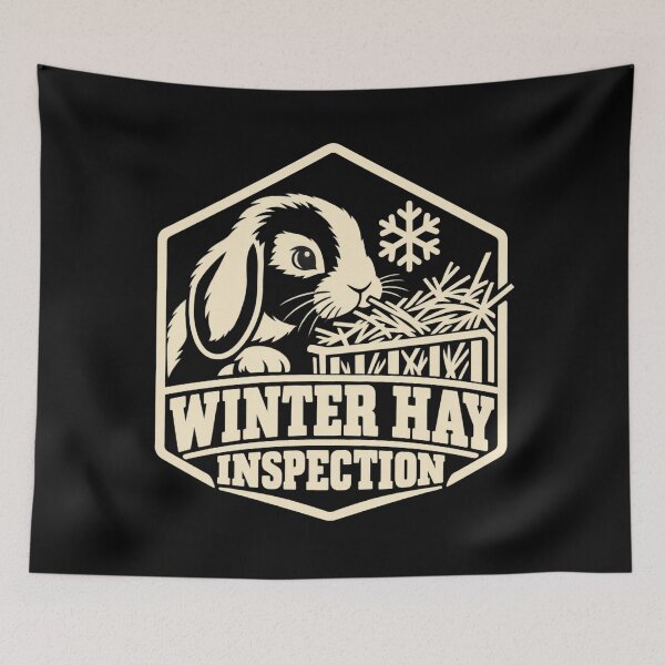 Item preview, Winter Hay Inspection House Rabbit Humor designed and sold by DreamLayerStudio.