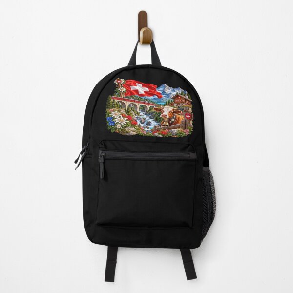 Item preview, Swiss Alpine Panorama – Cow and Mountain Train designed and sold by TroviTutto.