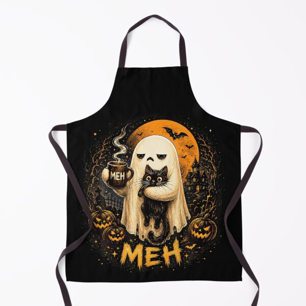 Item preview, Meh Ghost Holding Black Cat Funny Halloween designed and sold by cruddenstroud23.