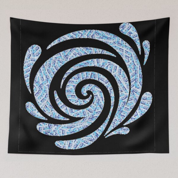 Item preview, Blue Floral Mosaic Spiral – Whimsical Swirl Pattern - Product 0004 designed and sold by simplycolours.