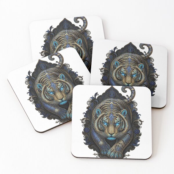 Item preview, ArtOrnamentalBlueGoldTiger designed and sold by Artrendzs.