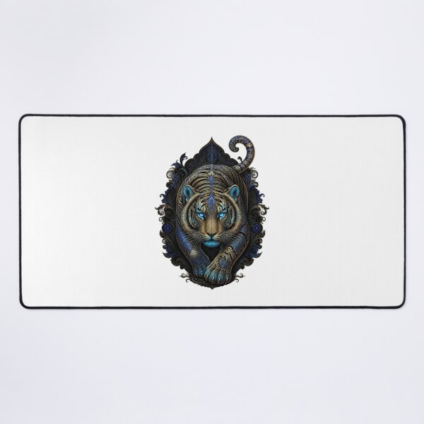 Item preview, ArtOrnamentalBlueGoldTiger designed and sold by Artrendzs.