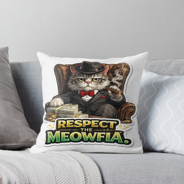 Item preview, Respect The Meowfia Mob Boss Cat designed and sold by UvooArt.