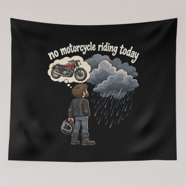 Item preview, No Motorcycle Riding Today Rainy Day Sad Biker Humor designed and sold by yassin-stags.