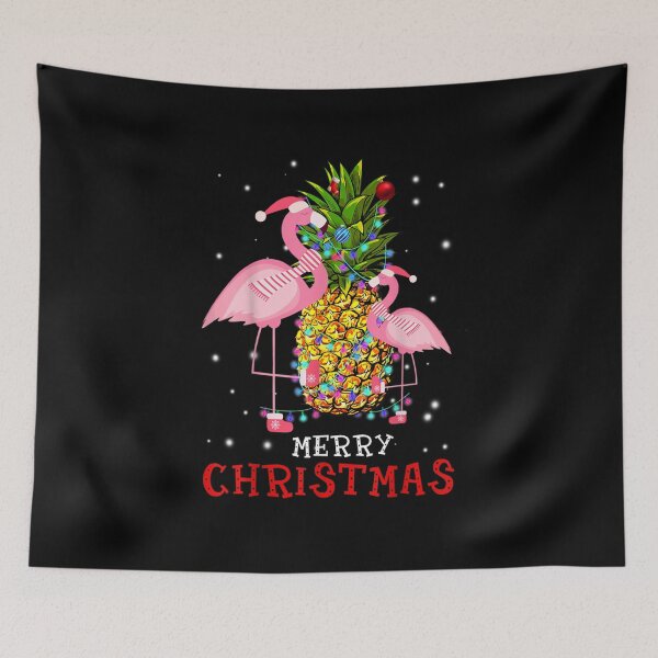 Item preview, Merry Christmas Flamingo Pineapple Tropical Holiday designed and sold by WilfRedokry-21.