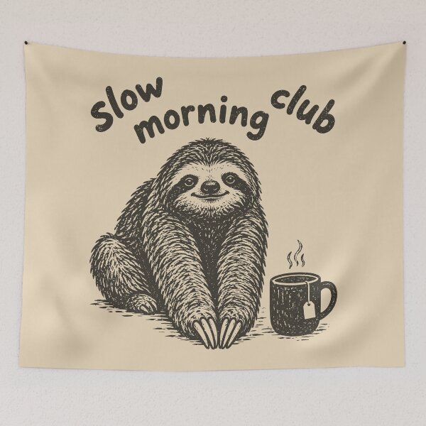 Item preview, Slow Morning Club Funny Sloth Meme Caffeine designed and sold by Y-Vibes.