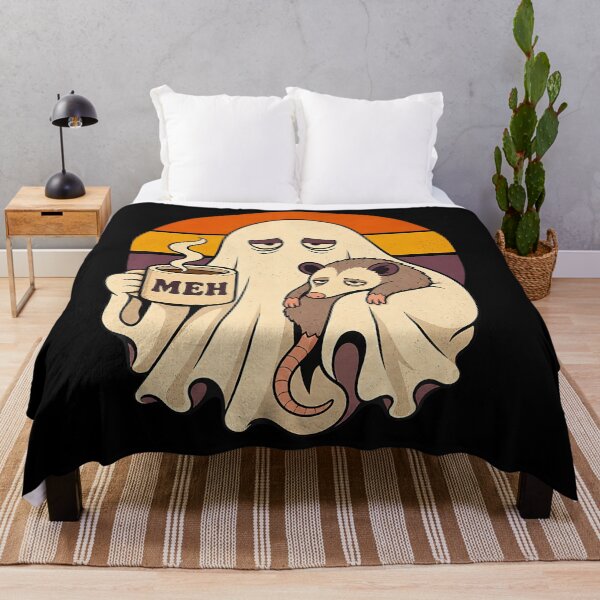 Item preview, Meh Ghost Possum Coffee Retro Halloween designed and sold by jerrimisty889.
