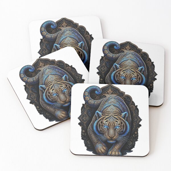 Item preview, ArtOrnamentalBlueGoldTiger designed and sold by Artrendzs.