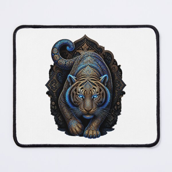 Item preview, ArtOrnamentalBlueGoldTiger designed and sold by Artrendzs.
