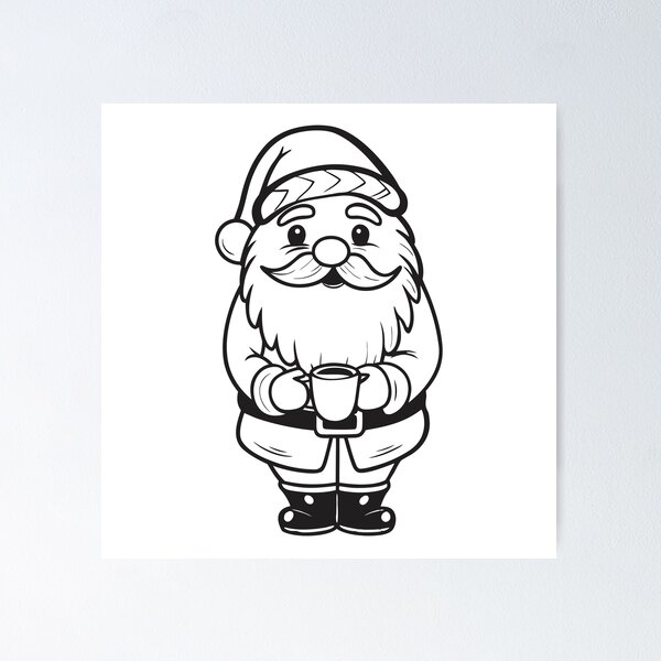 Item preview, Santa Claus with Coffee Christmas Funny Gift 2 designed and sold by OneLine Studio.