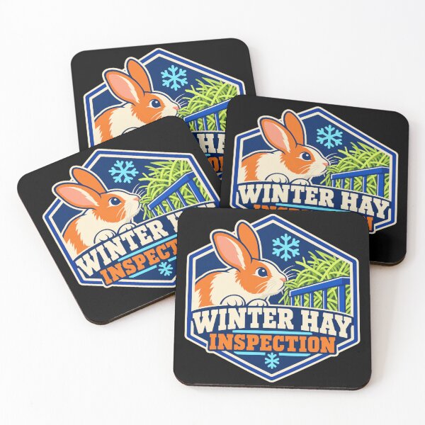 Item preview, Winter Hay Inspection Rabbit Owner Badge designed and sold by DreamLayerStudio.