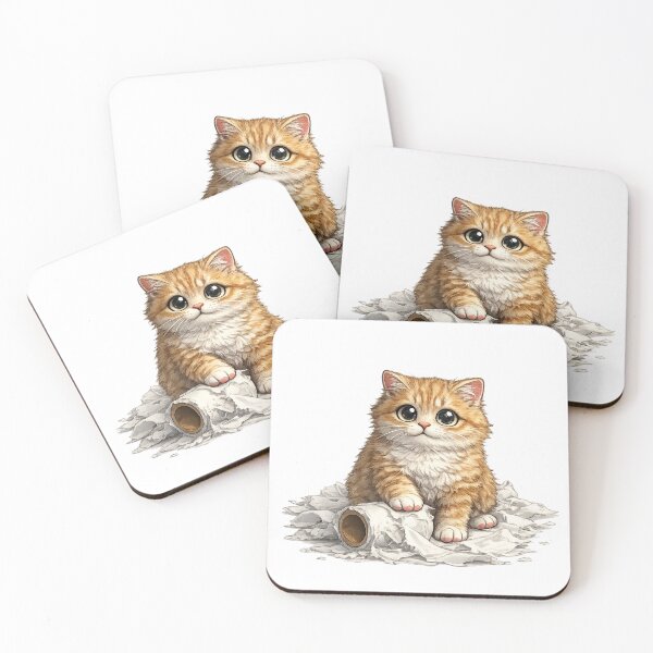 Item preview, Innocent Kitten With Torn Toilet Paper designed and sold by UvooArt.