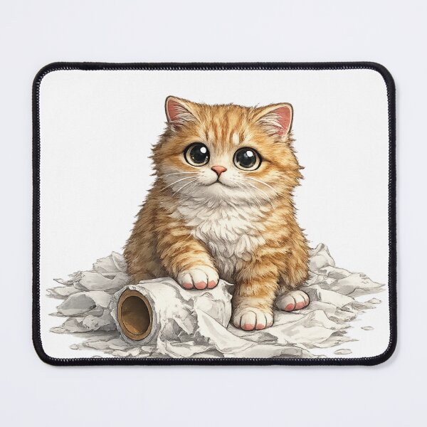 Item preview, Innocent Kitten With Torn Toilet Paper designed and sold by UvooArt.