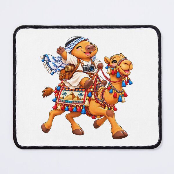 Item preview, Cute Egypt Capybara – Camel Ride Desert Travel Adventure designed and sold by CapybaraTravels.