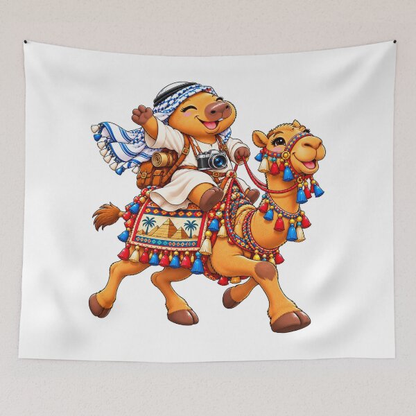 Item preview, Cute Egypt Capybara – Camel Ride Desert Travel Adventure designed and sold by CapybaraTravels.