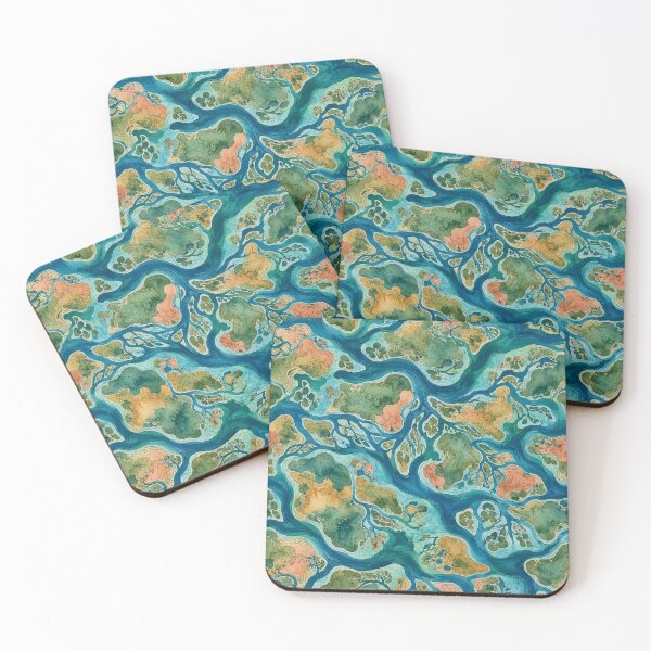 Item preview, Imaginary River Delta Watercolor Pattern designed and sold by frumixart.