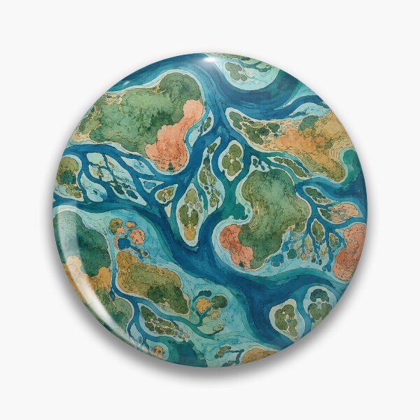 Item preview, Imaginary River Delta Watercolor Pattern designed and sold by frumixart.