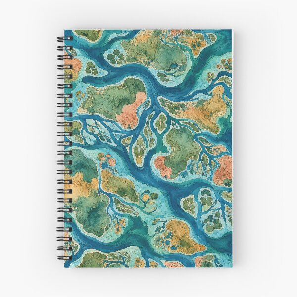 Item preview, Imaginary River Delta Watercolor Pattern designed and sold by frumixart.