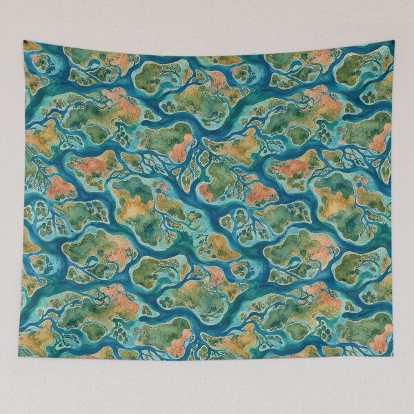 Item preview, Imaginary River Delta Watercolor Pattern designed and sold by frumixart.