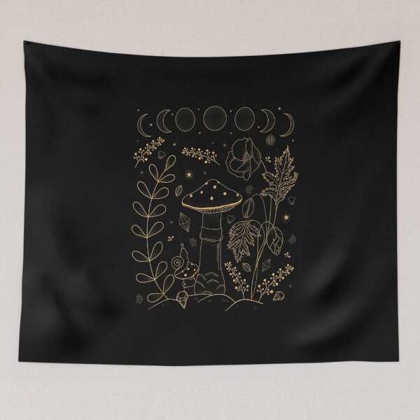 Item preview, Mystical Mushroom Moon Phases Botanical Witchy Fungi designed and sold by WilfRedokry-21.