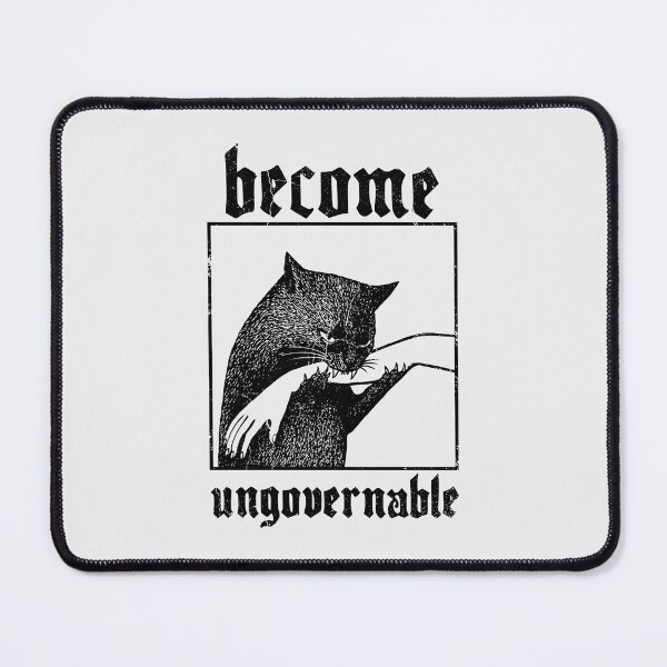 Item preview, Become Ungovernable Funny Graphic Feral Cat Biting Hand designed and sold by Darkifun.