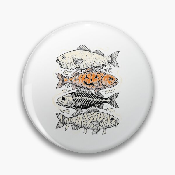 Item preview, Halloween Fishing Fish Ghost Pumpkin Skeleton Mummy designed and sold by ZAbiriarto.