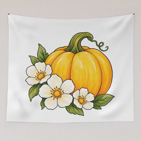 Item preview, Pumpkin with Flowers designed and sold by GraphicsClub.