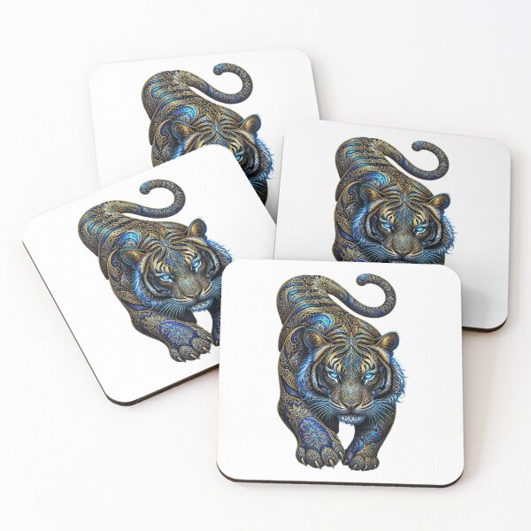 Item preview, ArtOrnamentalBlueGoldTiger designed and sold by Artrendzs.