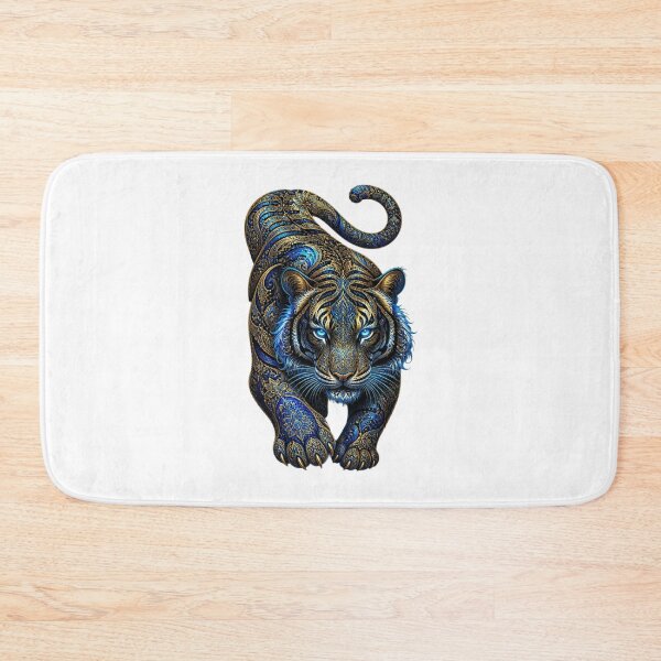 Item preview, ArtOrnamentalBlueGoldTiger designed and sold by Artrendzs.