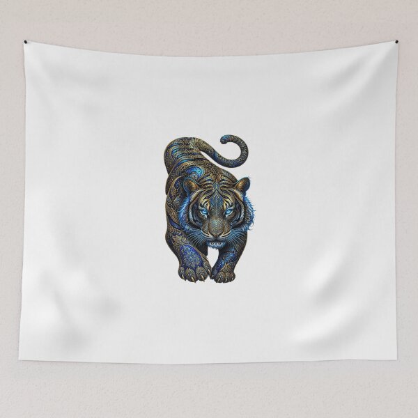 Item preview, ArtOrnamentalBlueGoldTiger designed and sold by Artrendzs.