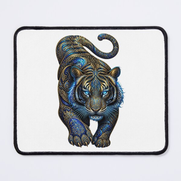 Item preview, ArtOrnamentalBlueGoldTiger designed and sold by Artrendzs.
