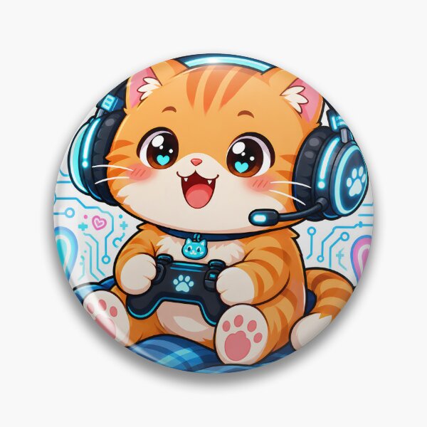 Item preview, Cute Kawaii Gamer Cat - Cozy Aesthetic Gaming Mascot Sticker designed and sold by printozaShop⭐️⭐️⭐️⭐️.
