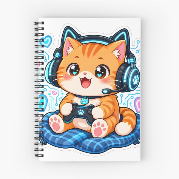 Item preview, Cute Kawaii Gamer Cat - Cozy Aesthetic Gaming Mascot Sticker designed and sold by printozaShop⭐️⭐️⭐️⭐️.