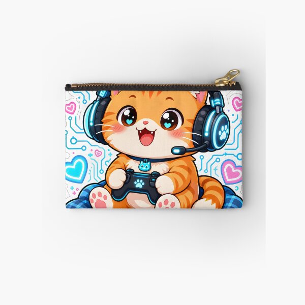 Item preview, Cute Kawaii Gamer Cat - Cozy Aesthetic Gaming Mascot Sticker designed and sold by printozaShop⭐️⭐️⭐️⭐️.
