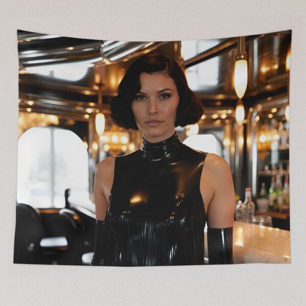 Item preview, Black Latex Dress & Opera Gloves – 1920s Glam designed and sold by Magic-Reality.