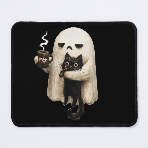Item preview, Retro Boojee Ghost Black Cat Hot Latte designed and sold by jerrimisty889.