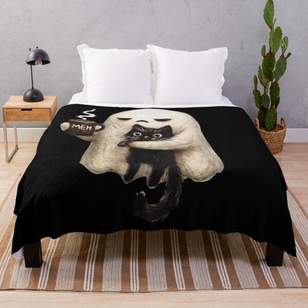 Item preview, Retro Boojee Ghost Black Cat Hot Latte designed and sold by jerrimisty889.