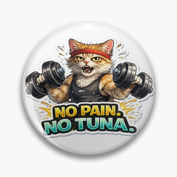 Item preview, Funny No Pain No Tuna Cat designed and sold by UvooArt.